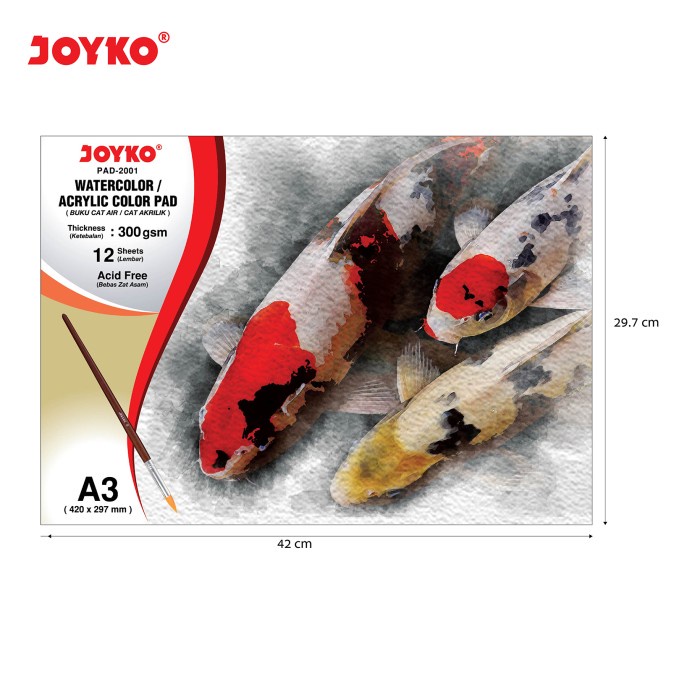 

DISKON SHOPEE/ Joyko Watercolor Pad Buku Gambar Cat Air Akrilik 300 gsm 12 Sheets - PAD-2001