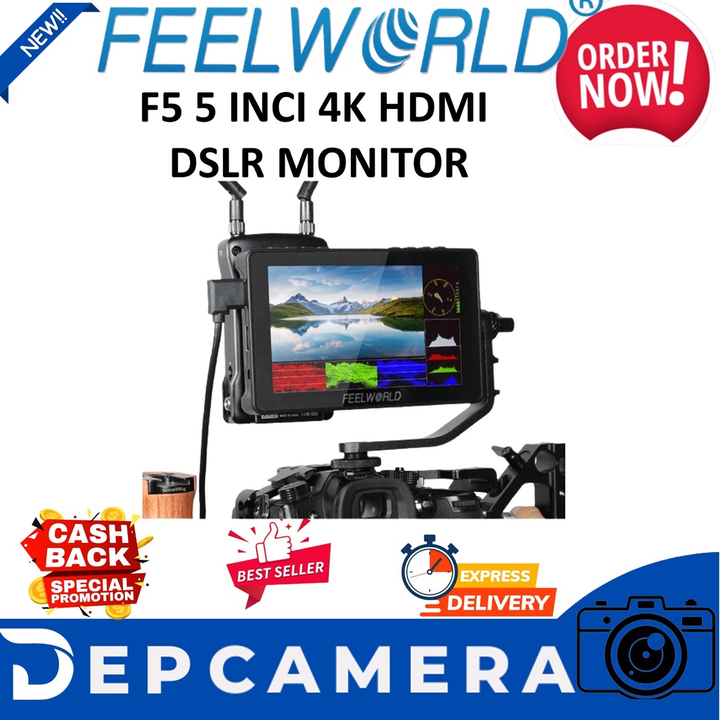 FEELWORLD F5 5 INCI 4K HDMI DSLR MONITOR KAMERA