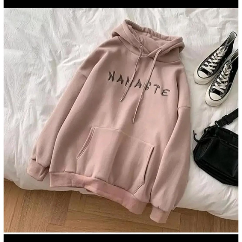 BEFAST - ZEC OOTD WANITA SWEATER KANZA / Sweater Nameste Oversize Hoodie / Atasan Wanita Lengan Panjang / Pakaian Casual Remaja Wanita / OOTD Wanita Ala Style Korean / Sweater Bahan Tebal / Fashion Kekinian Wanita