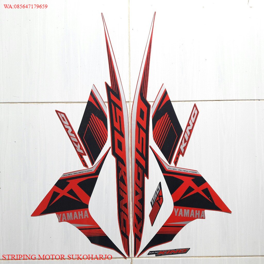 (ORI) STRIPING STICKER LIS LES POLET BODY MOTOR YAMAHA JUPITER MX KING 2017 MERAH KUALITAS ORIGINAL 