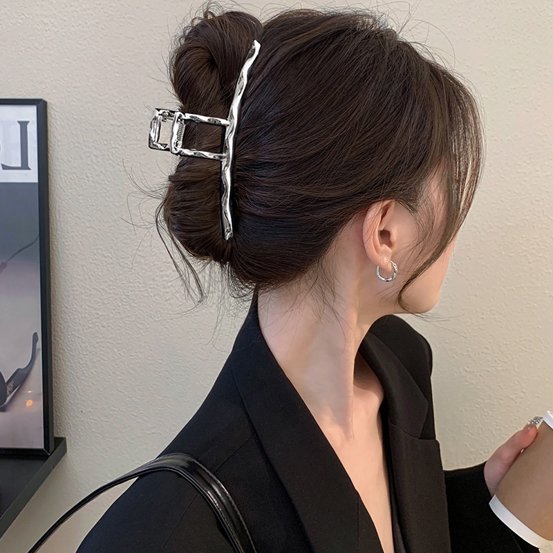 Klip Penggenggam Logam Klip Rambut Plat Kepala Belakang Perempuan Besar2023Klip Hiu Rasa Desain niche Baru