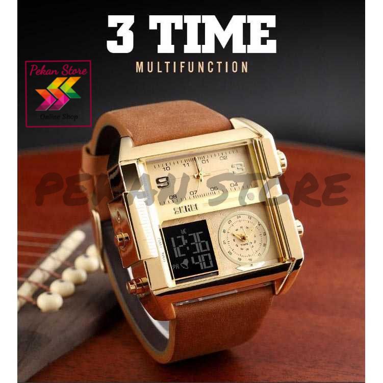 jam tangan pria skmei 1391 original Trend Milenial  2023 kulit anti air watches men jarum otomatis d