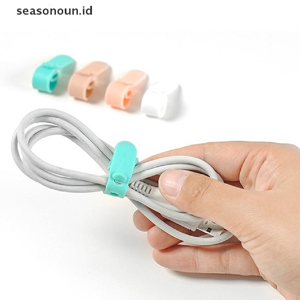 Seasonoun 4pcs Silicone Cable Winder Clip Line Holder Travel Portable Packing Organizers.