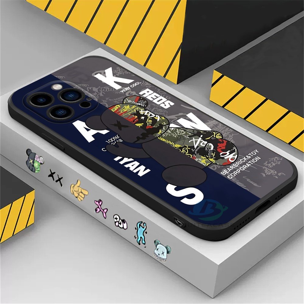 Case Kompatibel Untuk iphone 14 Pro Max 14Pro 13ProMax 12 12ProMax 11 11Pro 11ProMax 6 7 8 XR XS Max SE 2020 Graffiti Kamuflase Beruang Soft Silicone Phone Case Binteacase