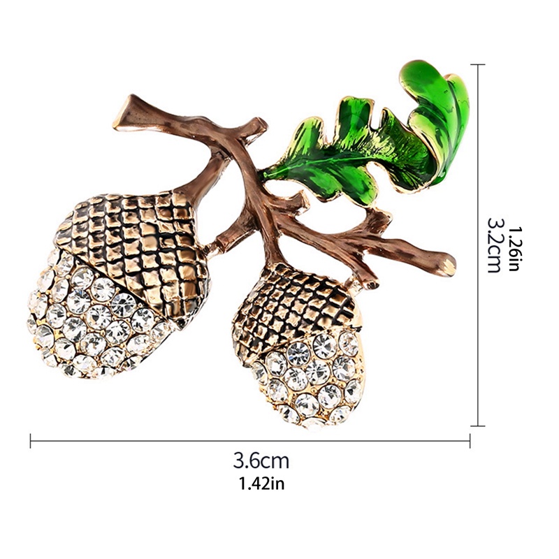 Berlian Imitasi Menara Pinus Enamel Bros Pria Wanita Paduan Tanaman Pernikahan Pesta Perjamuan Bros