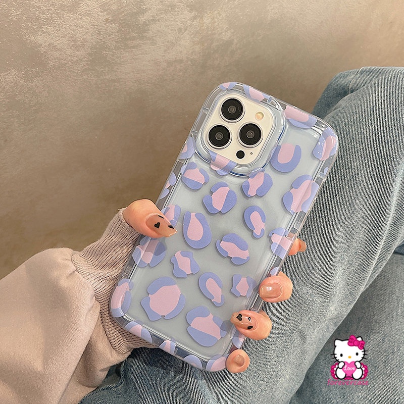 Untuk Samsung A14 A04s A04 A12 A13 A50 A50s A02s A20s A21s A51 A31 A30s A03s A23 A52 A30 A52s A11 A03 A04E A20 A32 F23 M23 M13 M11 M12 Ungu Leopard Print Airbag Soft Clear Case