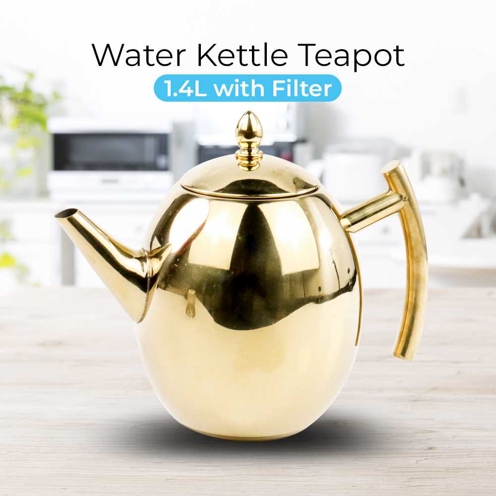 (BISA COD) FTIHSHP Kashi Kettle Teko Air Teh Kopi Water Kettle Teapot 1.4L with Filter - HS4050