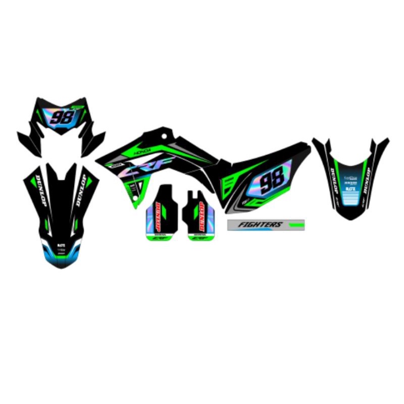 (BISA COD) Decal stiker CRF kombinasi Hologram desain bebas suka suka