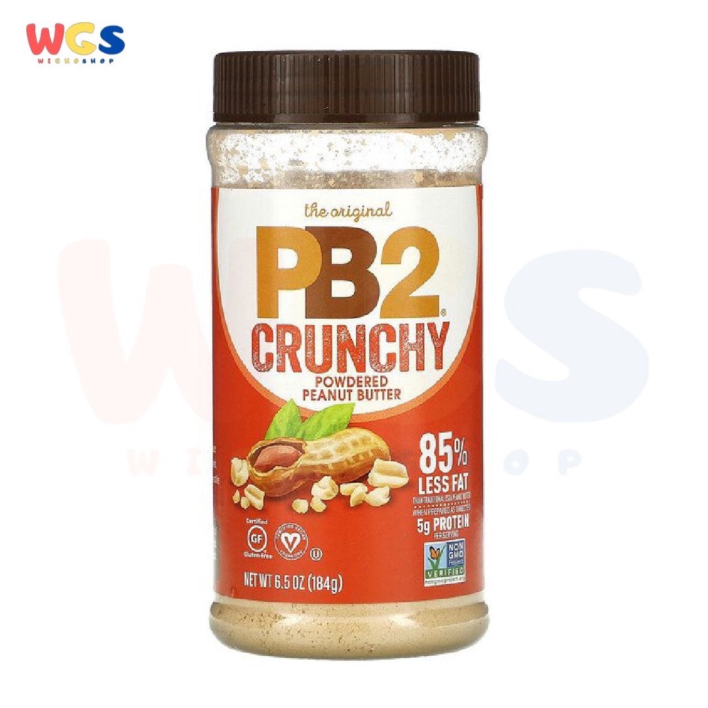 PB2 Crunchy Powdered Peanut Butter 85% Less Fat Non GMO 6.5oz 184g