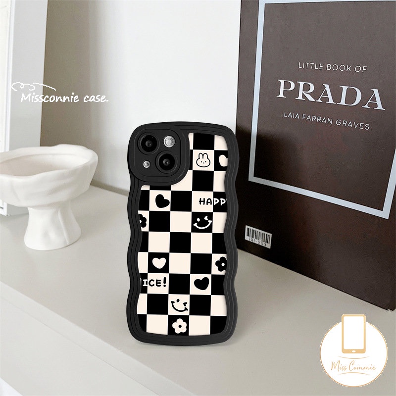 Papan Catur Soft Case Redmi A1 12C 910a 10 9A 9T A1+10C 9C NFC Redmi Note9 11 11s 10s 8 10 11Pro 9s 10Pro Max POCO X3 NFC Pro M3 Mi 11T Pro Love Heart Smile Bear Wavy Sarung Tepi