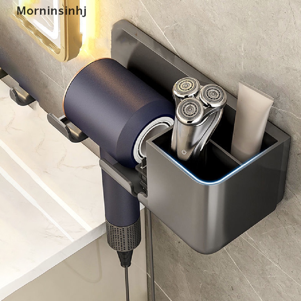 Mornin Tempat Pengering Rambut Tempel Dinding Untuk Rak Kamar Mandi Tanpa Bor Plastik Hair dryer stand Bathroom Organizer id