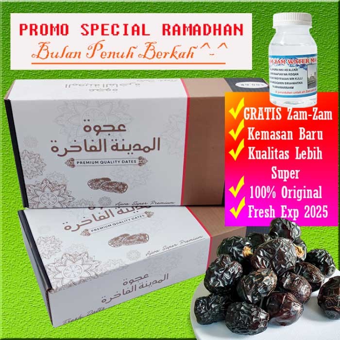 

Kurma Ajwa / Nabi 500gr Asli Madinah Premium Quality