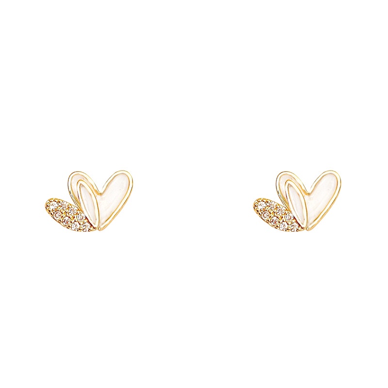 Super cute Gaya Baru925 Jarum Perak, Anting Hati Sederhana, Giwang Telinga Mewah