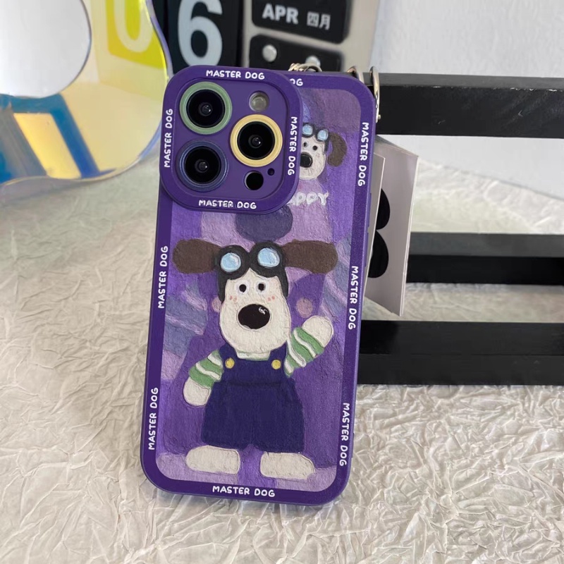 IPHONE Ins Pola Anjing Cocok Untuk Iphone14 14pro 14plus 13 13pro 13prm iPhone12 7Plus 8Plus Xr XS 13 Pro Max Empat Sudut Casing Ponsel Tahan Guncangan