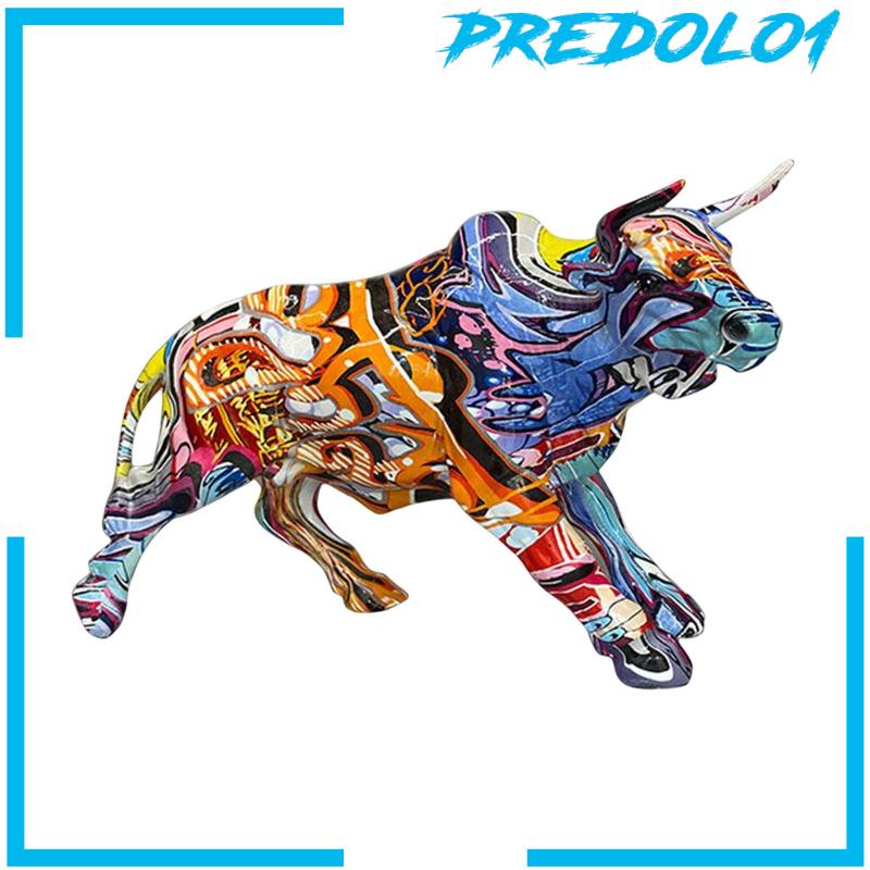 [Predolo1] Patung Banteng Graffiti Artwork Animal Untuk Meja Dekorasi Rumah Hadiah Pindah Rumah