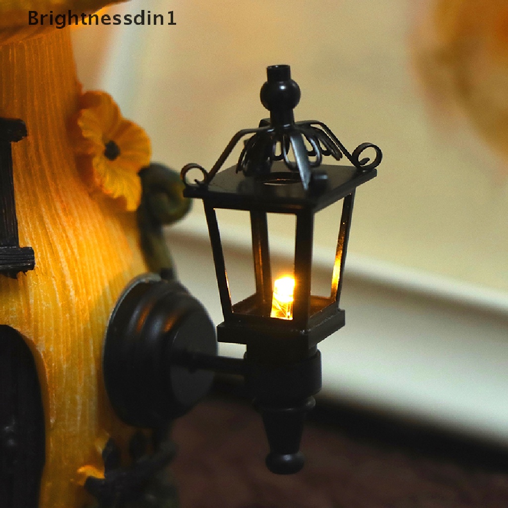 [Brightnessdin1] 1: 12rumah Boneka Miniatur Lampu Dinding Lampu LED Lampu Dinding Outdoor Taman Dekorasi Mainan Butik