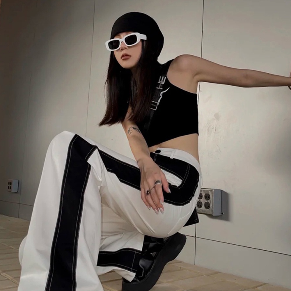Y2k Kacamata Bingkai Gaya Hiphop Untuk Wanita Perempuan Outdoor Kaca Matahari Aksesoris Fashion