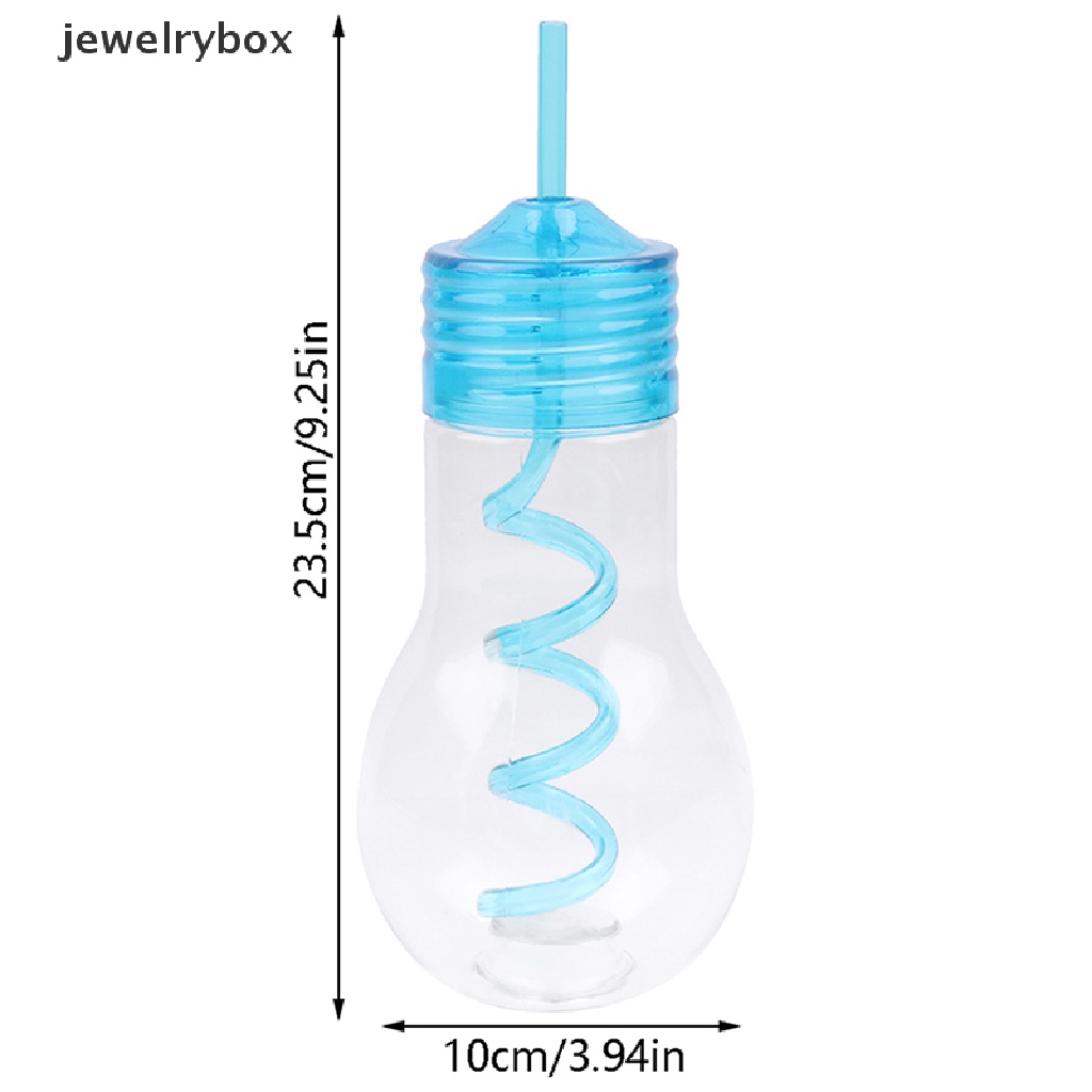 [jewelrybox] 1pc Bohlam Lampu Bening Buatan Kreatif Berbentuk Botol Air Gelas Jerami Plastik Butik