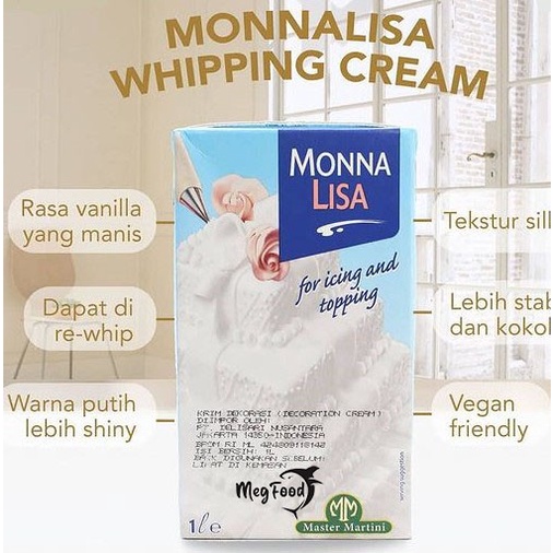 Monalisa Whipping Cream 1Liter / Monnalisa Whip Cream Cair 1Liter