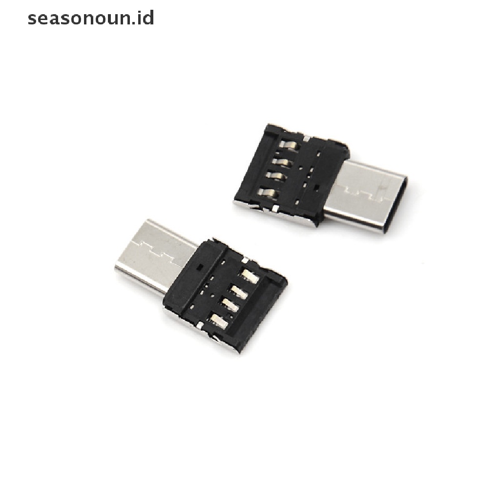 Seasonoun 2pcs USB 3.1 Type C Male to USB Female OTG Adapters Converter Untuk Ponsel Tablet.