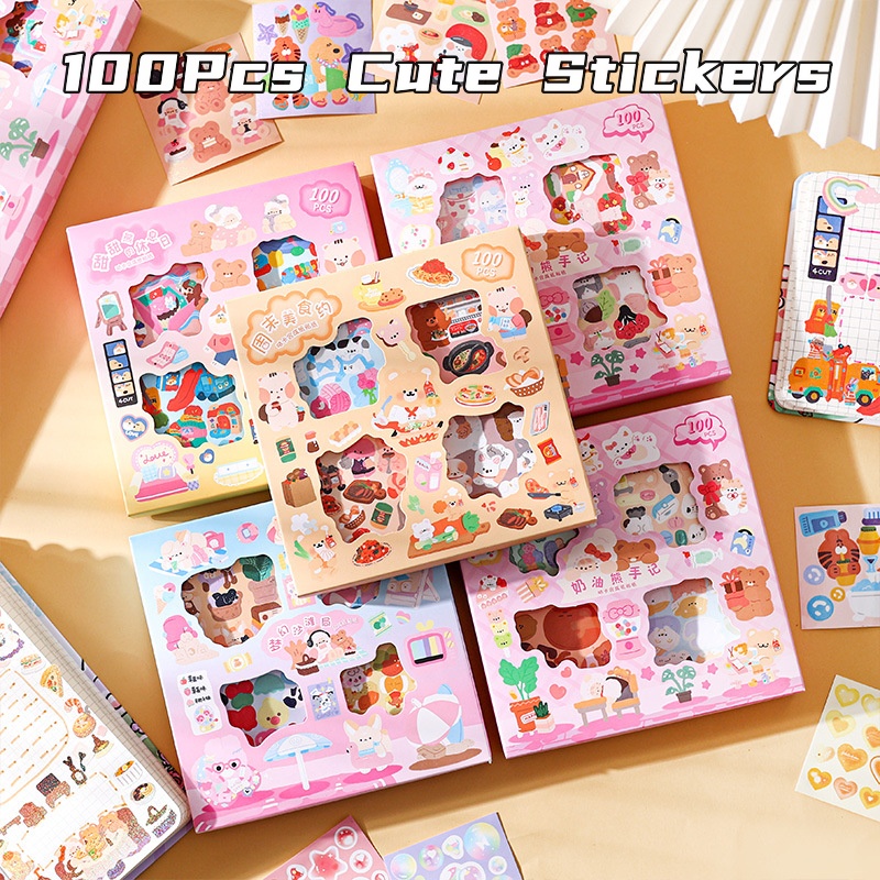 100 Pcs/Set Lucu Kartun Dongeng Mimpi Kartu Stiker Set Untuk Scrapbooking DIY Seni Kerajinan Dekorasi Tangan Akun Tahan Air Stiker Alat Tulis