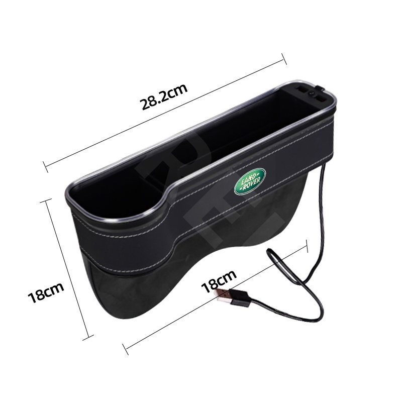 Land Rover Kotak Penyimpanan Celah Jok Mobil LED Dengan port charging Seat Side Gap Slit Pocket Storage For Freelander2 Defender Range Rover Evoque DISCOVERY