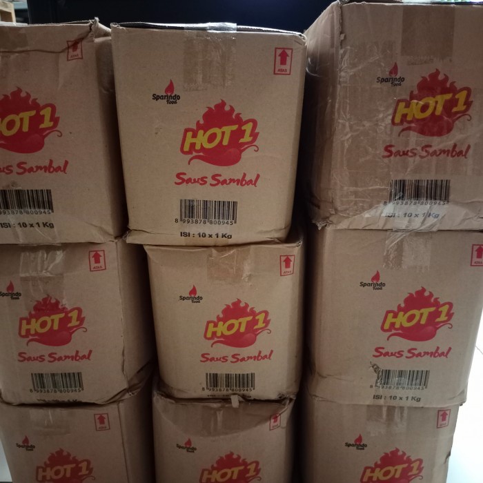 

Best Seller [COD] Saos sambel Hot 1 per karton isi 10 reffil 1kg