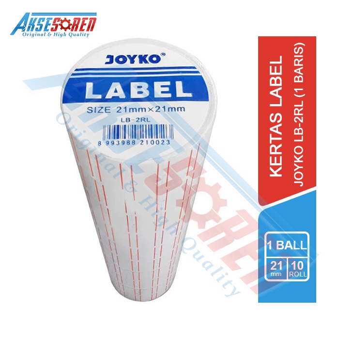 

Kertas Label Harga Joyko 1 Baris [LB-2RL/10 Roll] / Isi Ulang Refill Price Stiker Barcode 1 Line