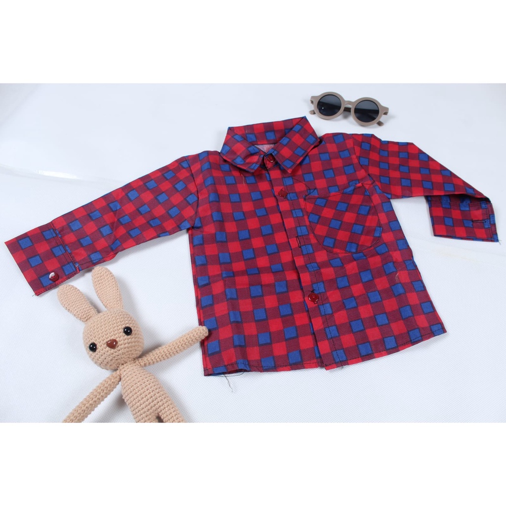 KEMEJA ANAK LAKI TARTAN / KEMEJA FORMAL UNISEX ANAK PREMIUM