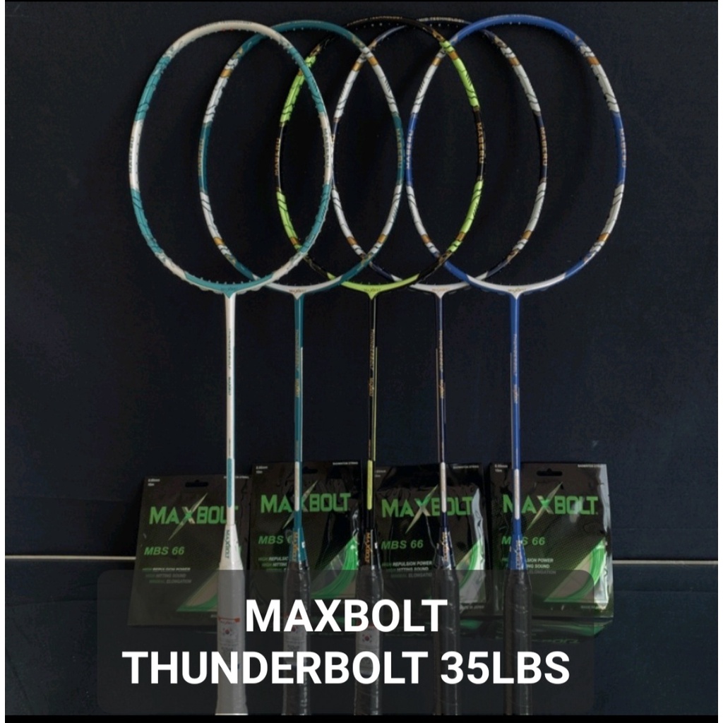 Raket Badminton MAXBOLT THUNDERBOLT 35LBS 100% Original