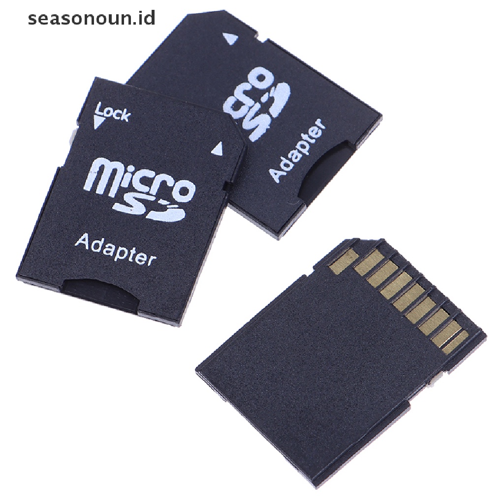 Seasonoun 10Pcs Microsd Mini TF Card Reader Konverter Adapter Kartu Memori Micro SD Ke SD.