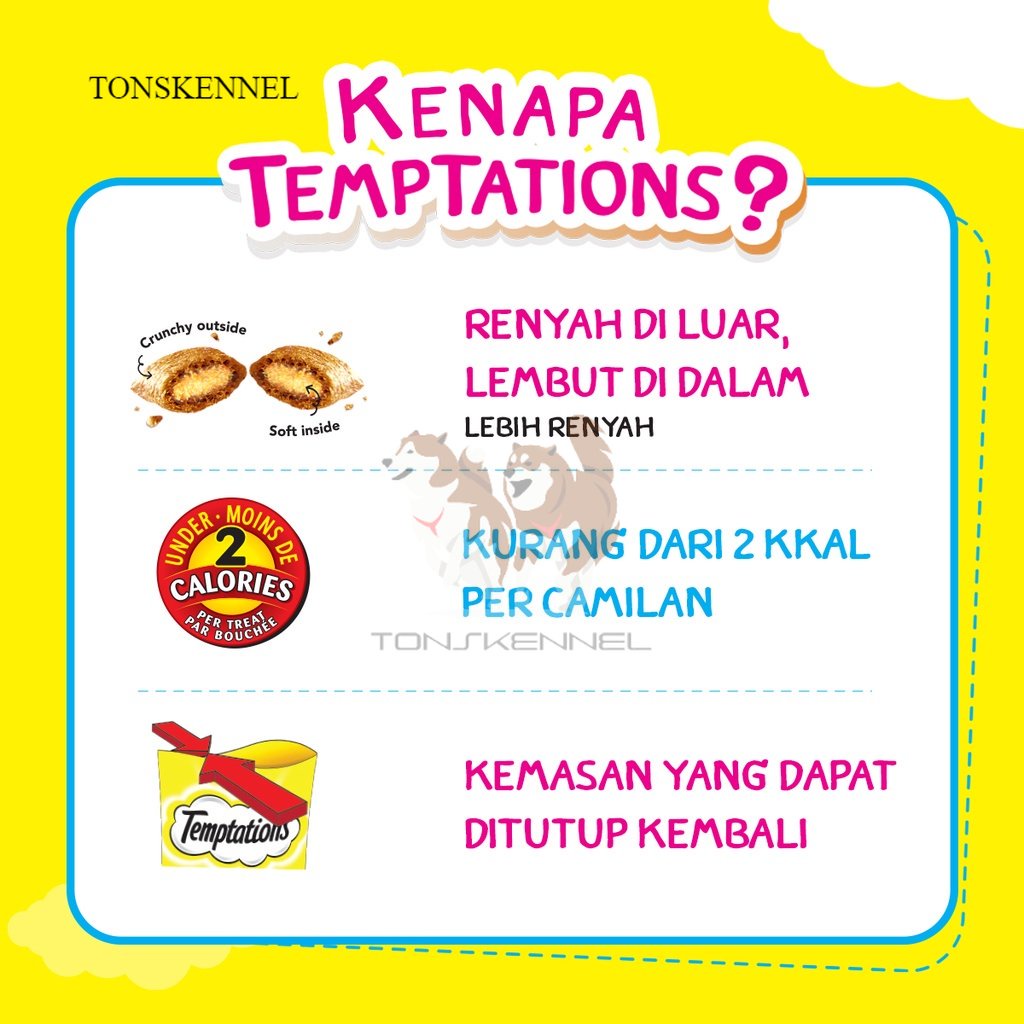 TEMPTATIONS Snack Kucing 75gr 75 gr 75g 75 g Temptation