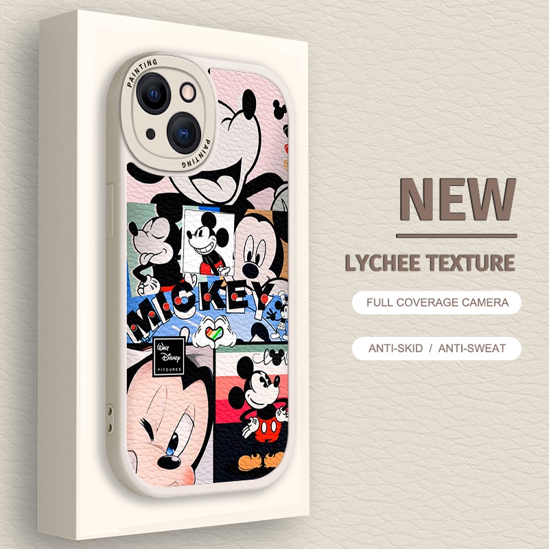 Case iPhone Untuk14 /13 /12 /11 Promax Kartun mouse poster splicing Casing Lembut Untuk Iphone6Per7X8 Plus/X/XR/Xs Max Cover