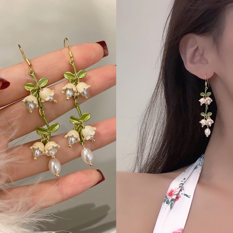 Gaya Baru Elegan Rumbai Panjang Bunga Anting Tren Fashion Unik