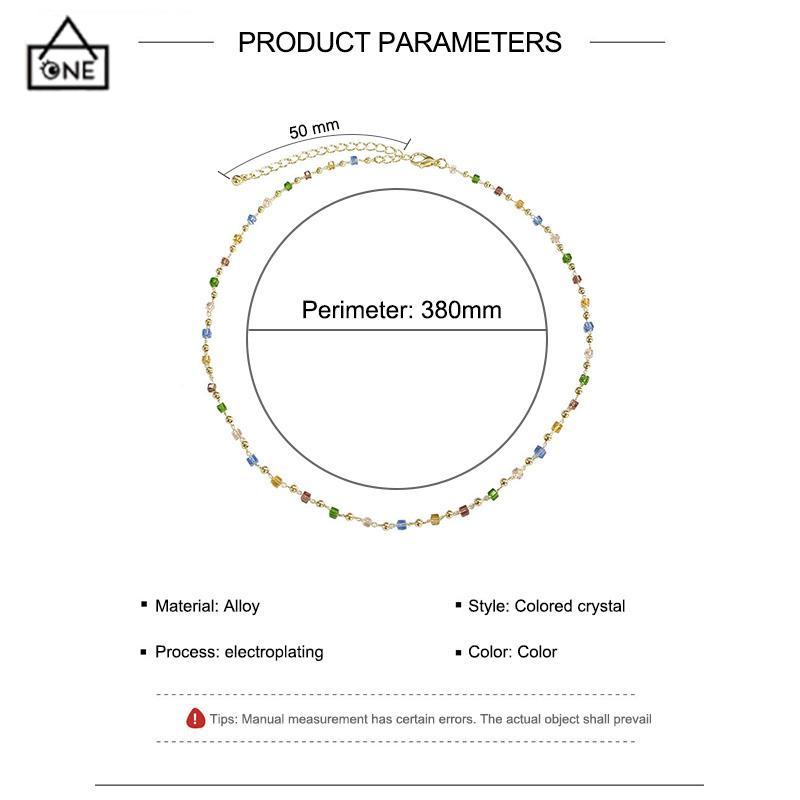 COD❤️Kalung Warna-warni Musim Semi  Perasaan Desain Minoritas Wanita  Kalung Aksesori Rantai Tulang Selangka-A.one