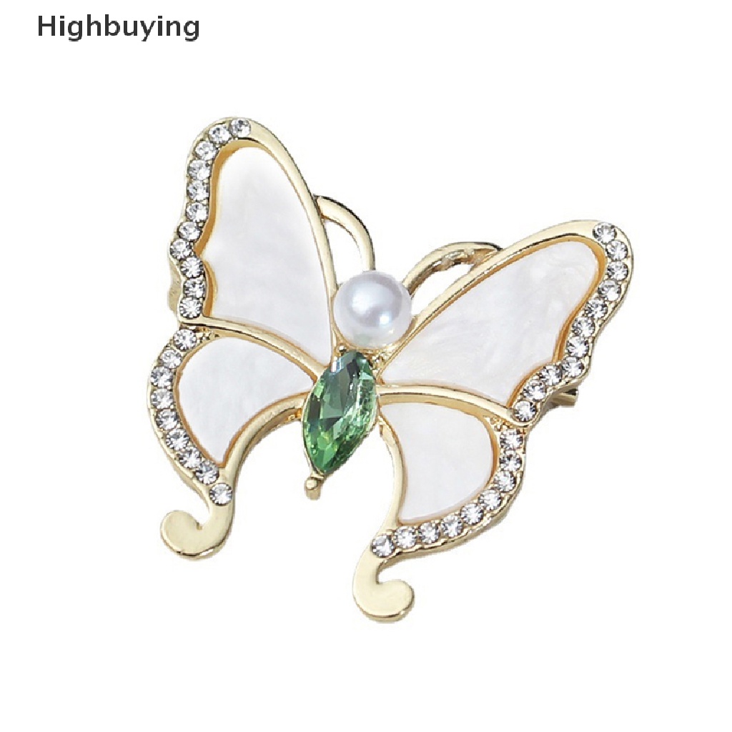 Hbid Bros Kupu-Kupu Untuk Wanita Pesona Mutiara Warna Emas Brooch Pin Pesta Hadiah Pernikahan Aksesoris Pakaian Perhiasan Hadiah Untuk Her Glory