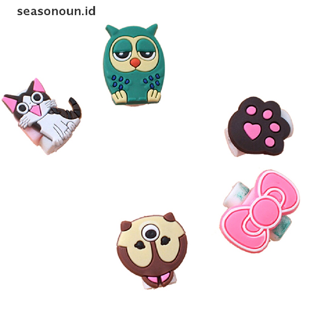 Seasonoun 4xCartoon charging cable protector cute cord protection cover organizer Kawat.