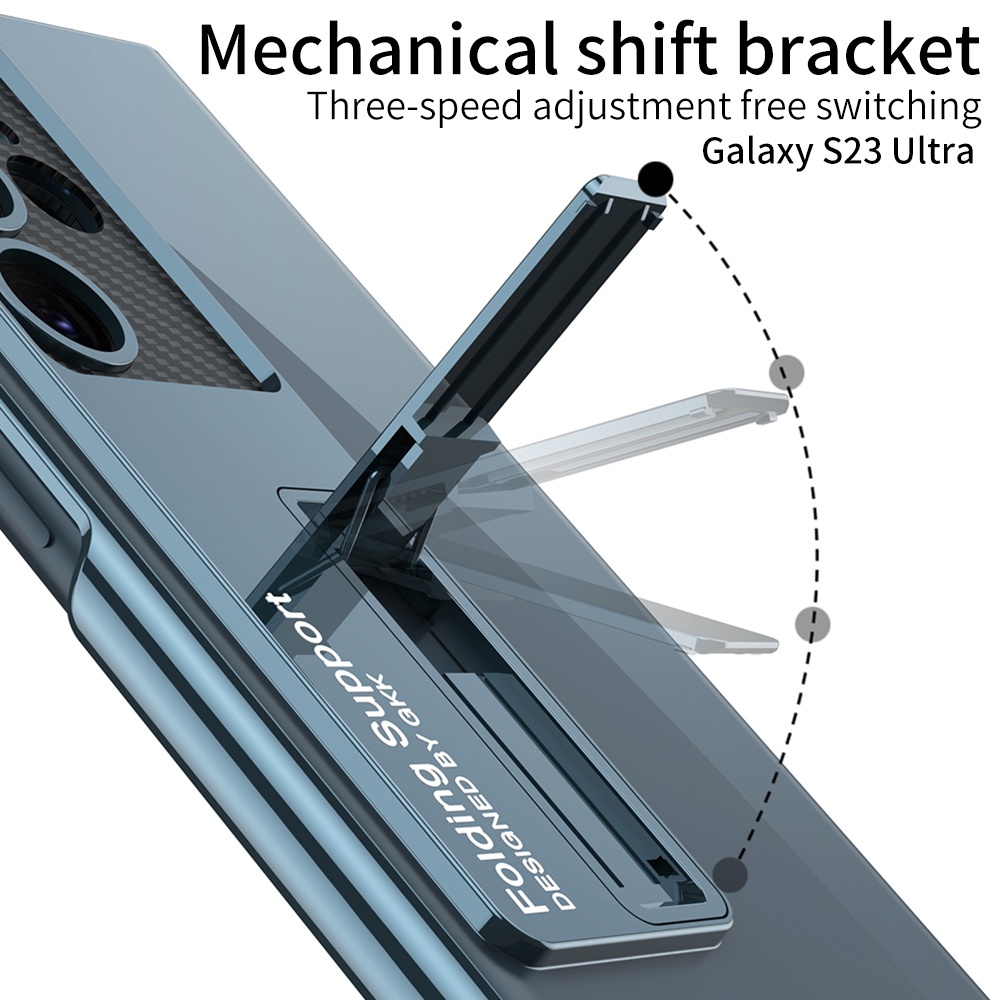 Transparent Clear Phantom Case For Samsung S23 Ultra S23+ Plus S23 With Kickstand Hard Cover