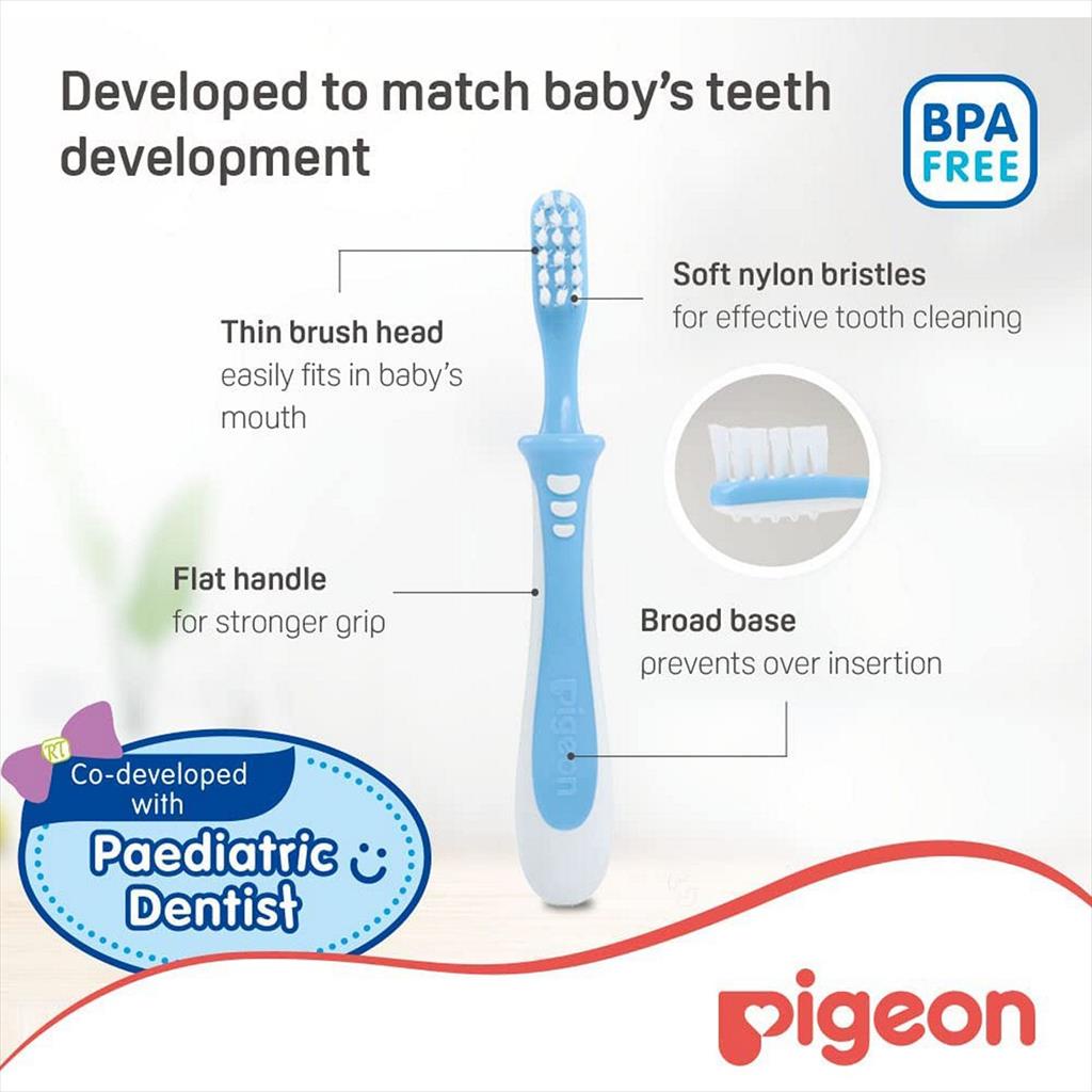 PIGEON Traning Toothbrush Lesson 3 Blue Sikat Gigi Anak