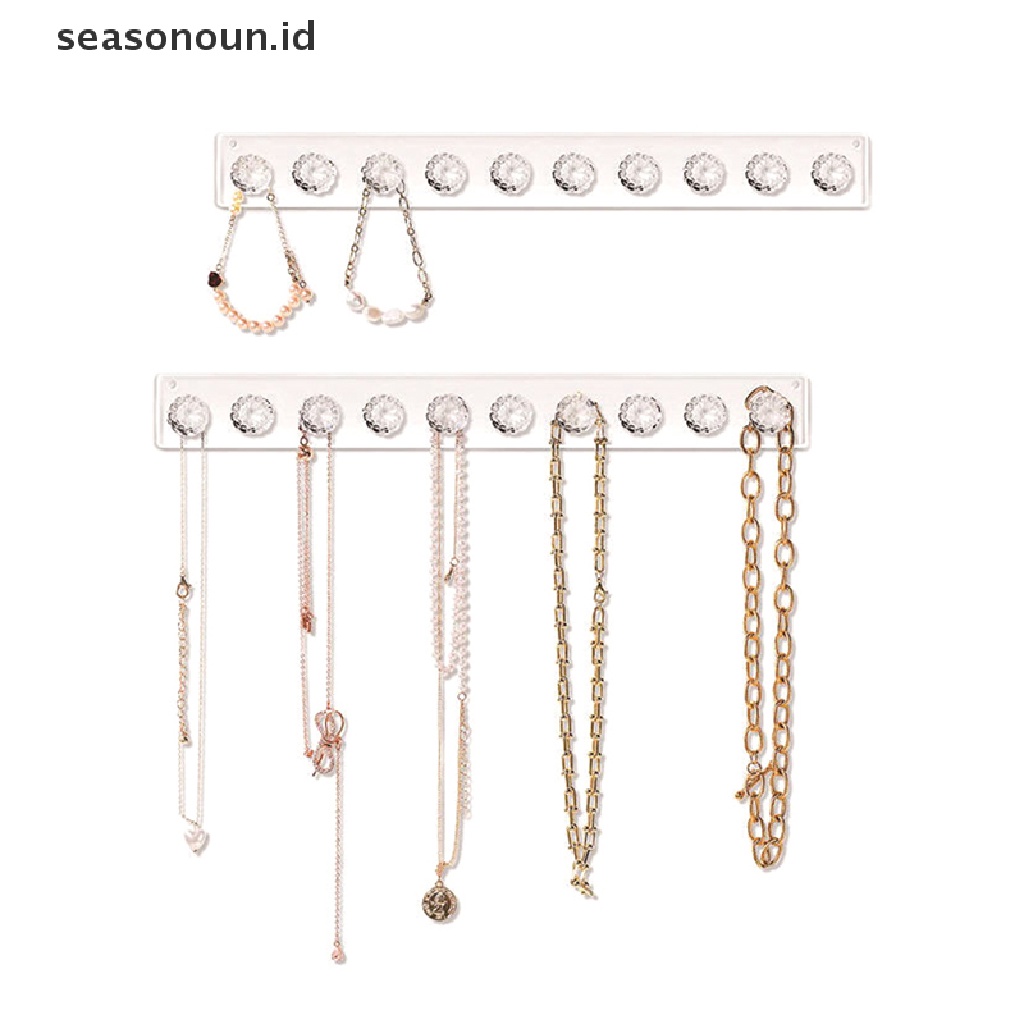 Seasonoun 12in1 Perekat Tempel Hiasan Dinding Penyimpanan Kait Perhiasan Tempat Display Perhiasan.