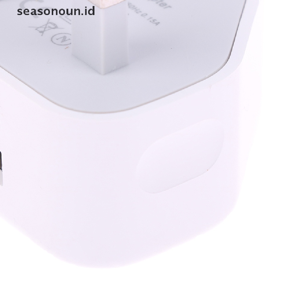 Seasonoun 2.4A Fast Dual Twin 2usb Port Charger Adaptor Colokan Listrik Dinding Colokan 3pin.