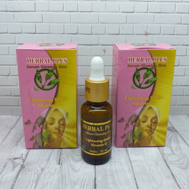 HERBAL PLUS SERUM GLOWING LIGHTENING GOLD VITAMIN C Menghaluskan dan Melembabkan Wajah