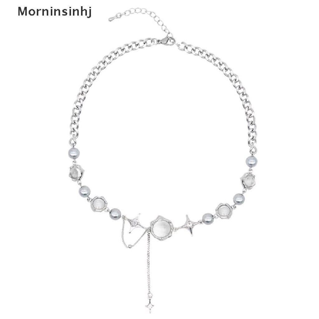 Mornin Bintang Indah Rantai Kristal Geometris Choker Kalung Fashion Korea Perhiasan Mengkilap Untuk Wanita Ulang Tahun Pernikahan id