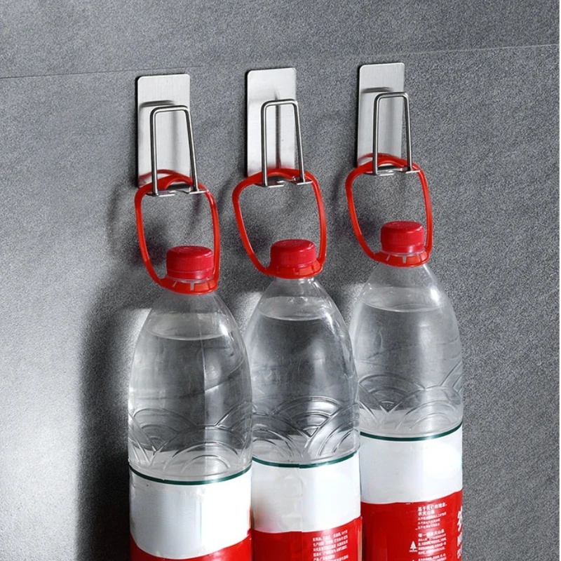 Home Stainless Steel Toothbrush Holder/Kait Penyimpanan Gantung Dinding/Door Storage Heavy Duty Self Adhesive Rack Hanger/Tempat Penyimpanan Topi Tas Jas/Rak Dinding Multifungsi