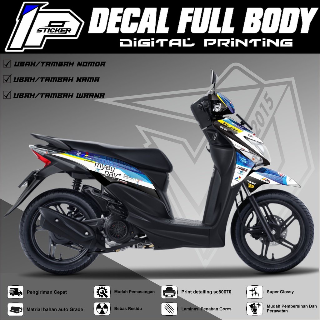 Decal Stiker Motor BEAT Pop Full Body - Decal Sticker BEAT POP desain 01