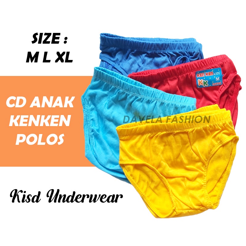 6 Pcs Cd Anak Anak Kenken Polos Size M L XL TOKO KEANULOVA