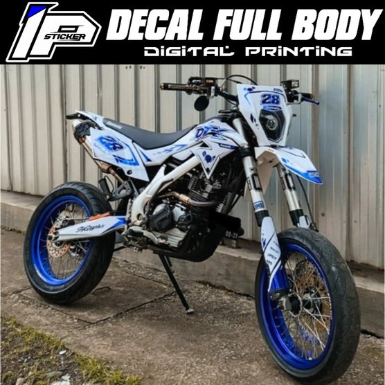 DECAL CRF 150L KLX BF DTRACKER PUTIH BIRU CUSTOM DESAIN