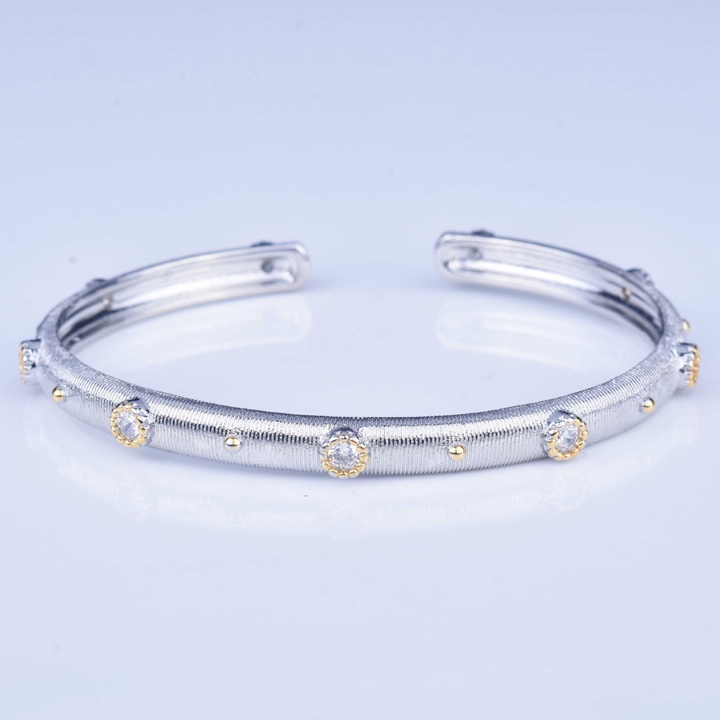 Goldkingdom Aksesoris Perhiasan Fashion Ready Stock Tangan-Menyikat Gaya Vintage Perhiasan Elegan Fashion Berlian Gelang Wanita