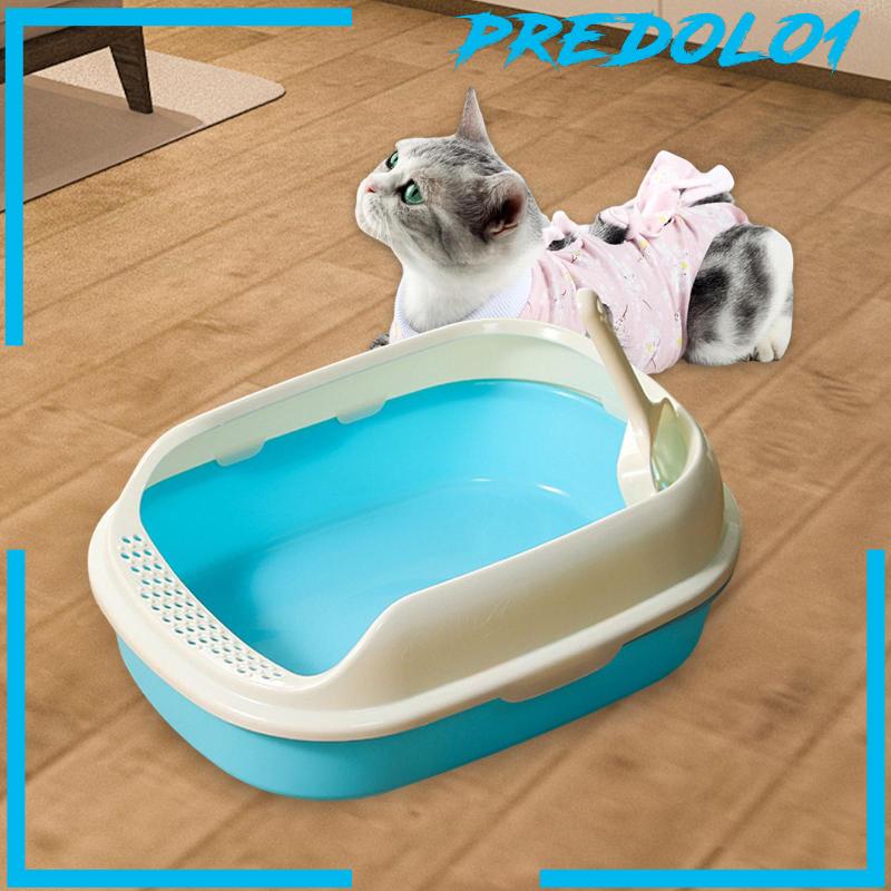 [Predolo1] Cat Litter Box Kitten Toilet Pet Litter Tray Wadah Kotoran Kucing Pispot