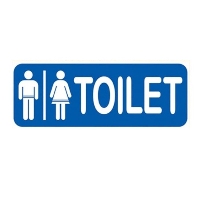 

sign stiker toilet / stiker toilet wanita pria / stiker toilet biru - 20x8